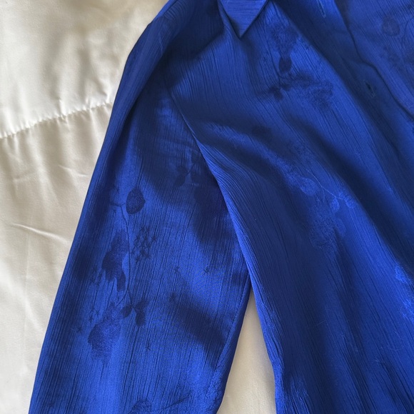 Zara Royal Blue with Florals Blouse - Picture 2 of 4